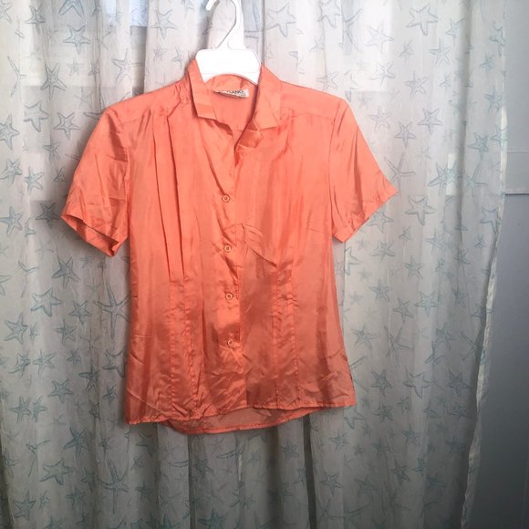 Vintage Silk Blouse Le Gang Montreal Canada size S - Picture 2 of 8